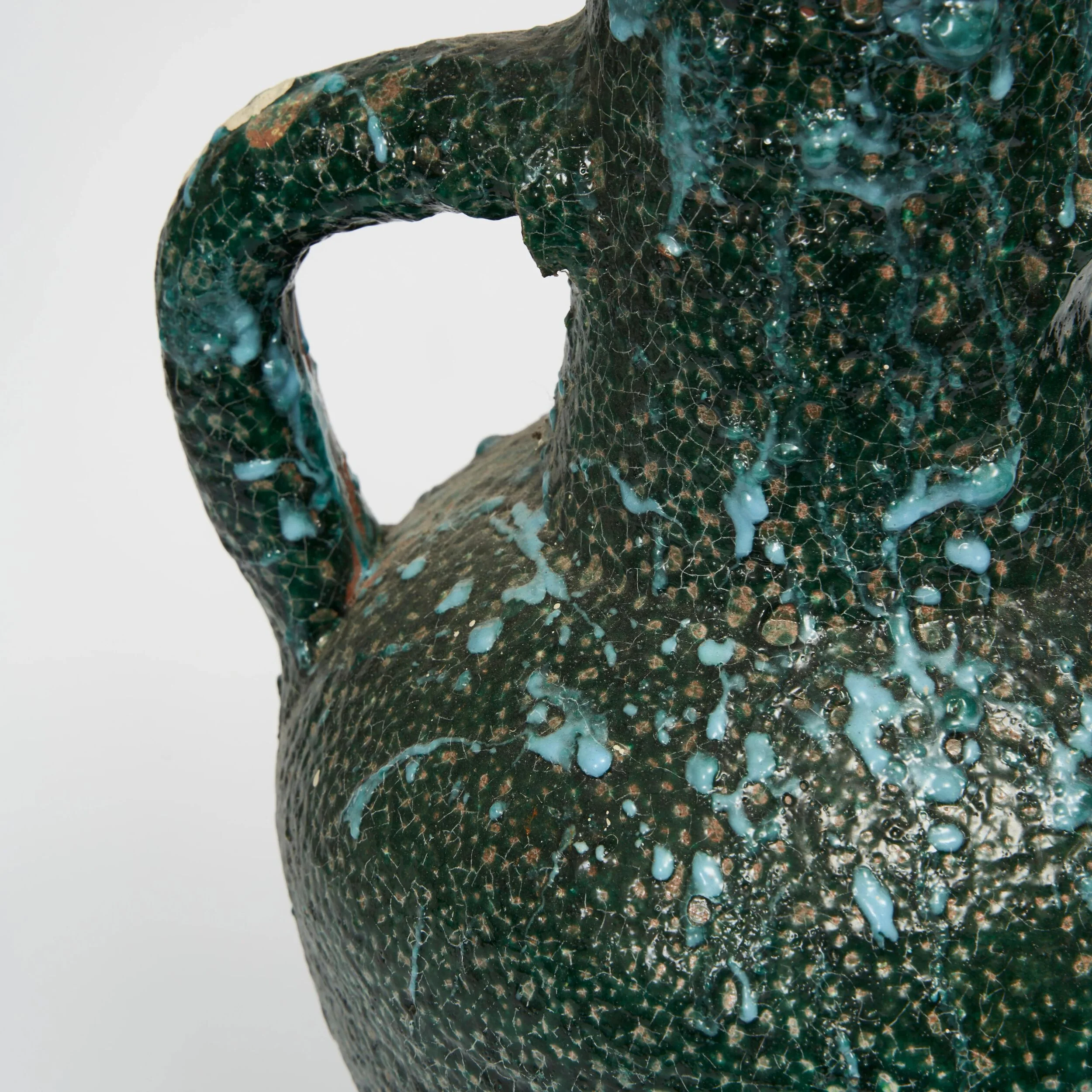 Antique Green Tall Neck Vase - Image 3