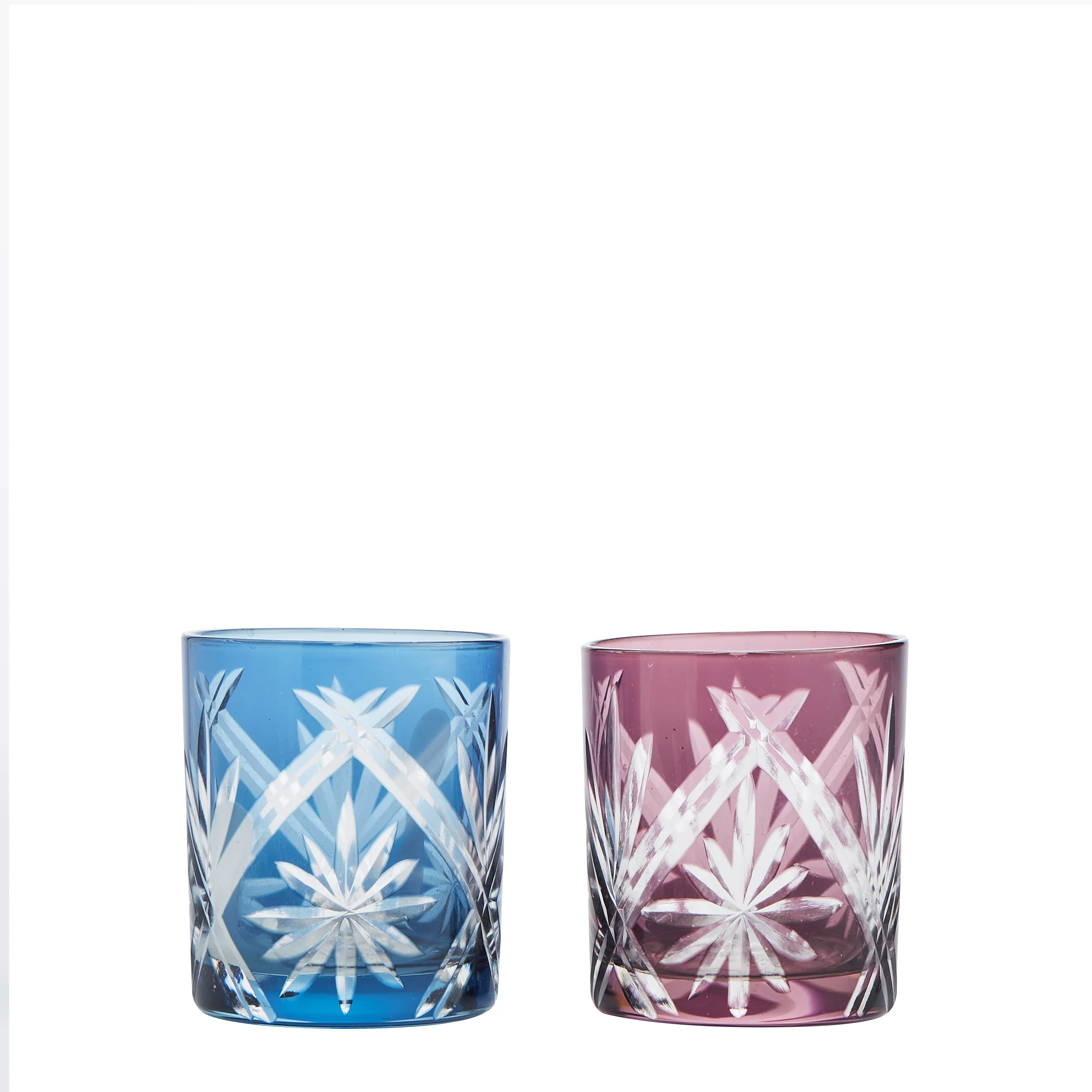 Blue / Purple Cut Crystal Tealight for Hire - 264
