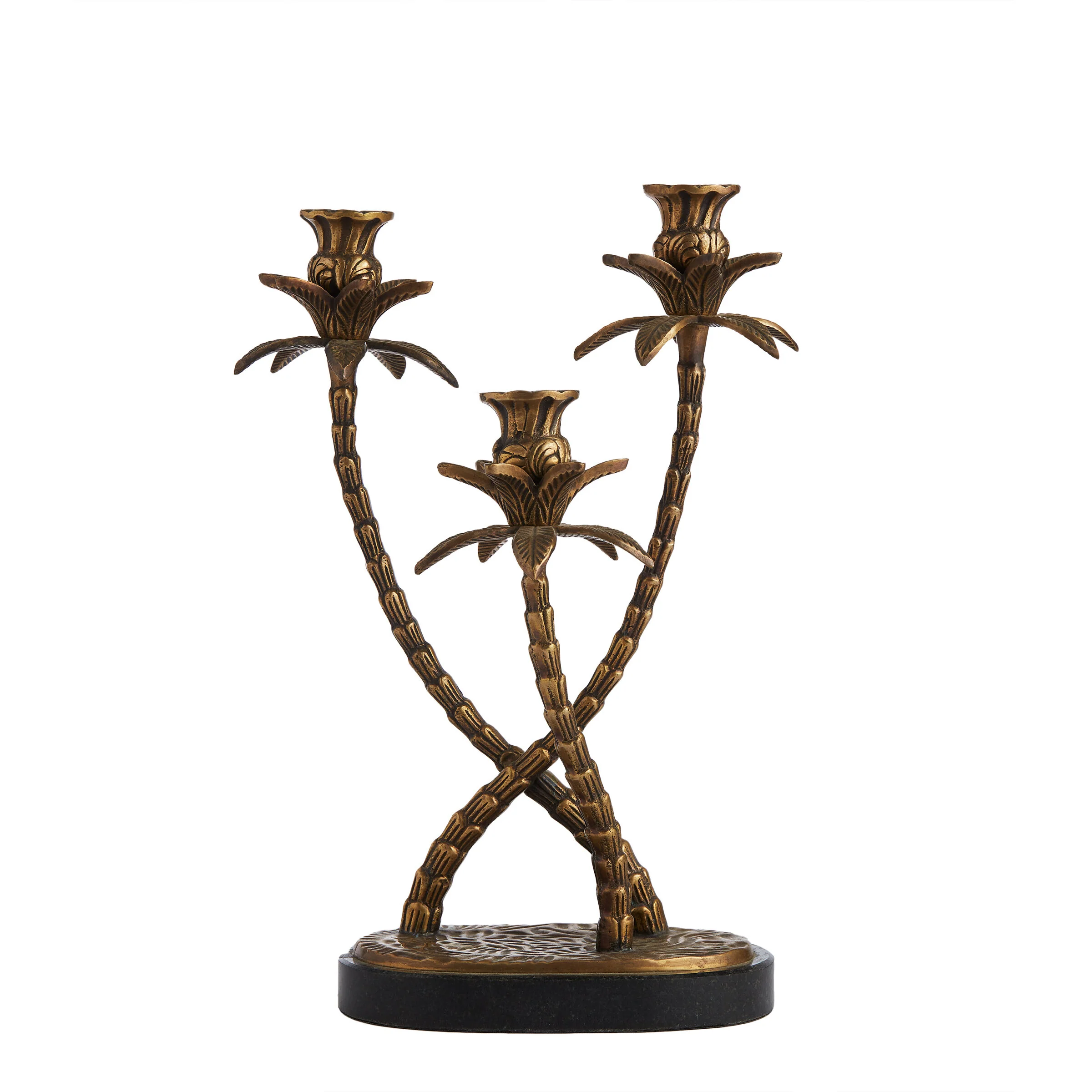 Brass Three Tree Candlestick Holder for Hire - 055