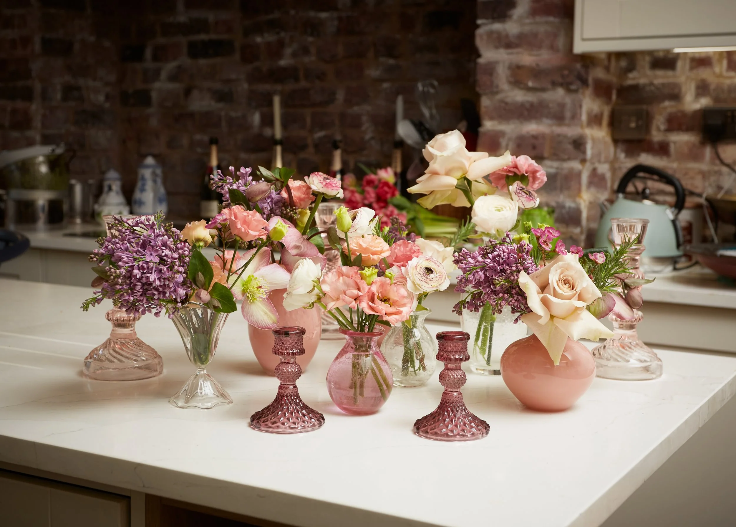 Frosted Glass Pink Bud Vases for Hire - 158 - Image 2