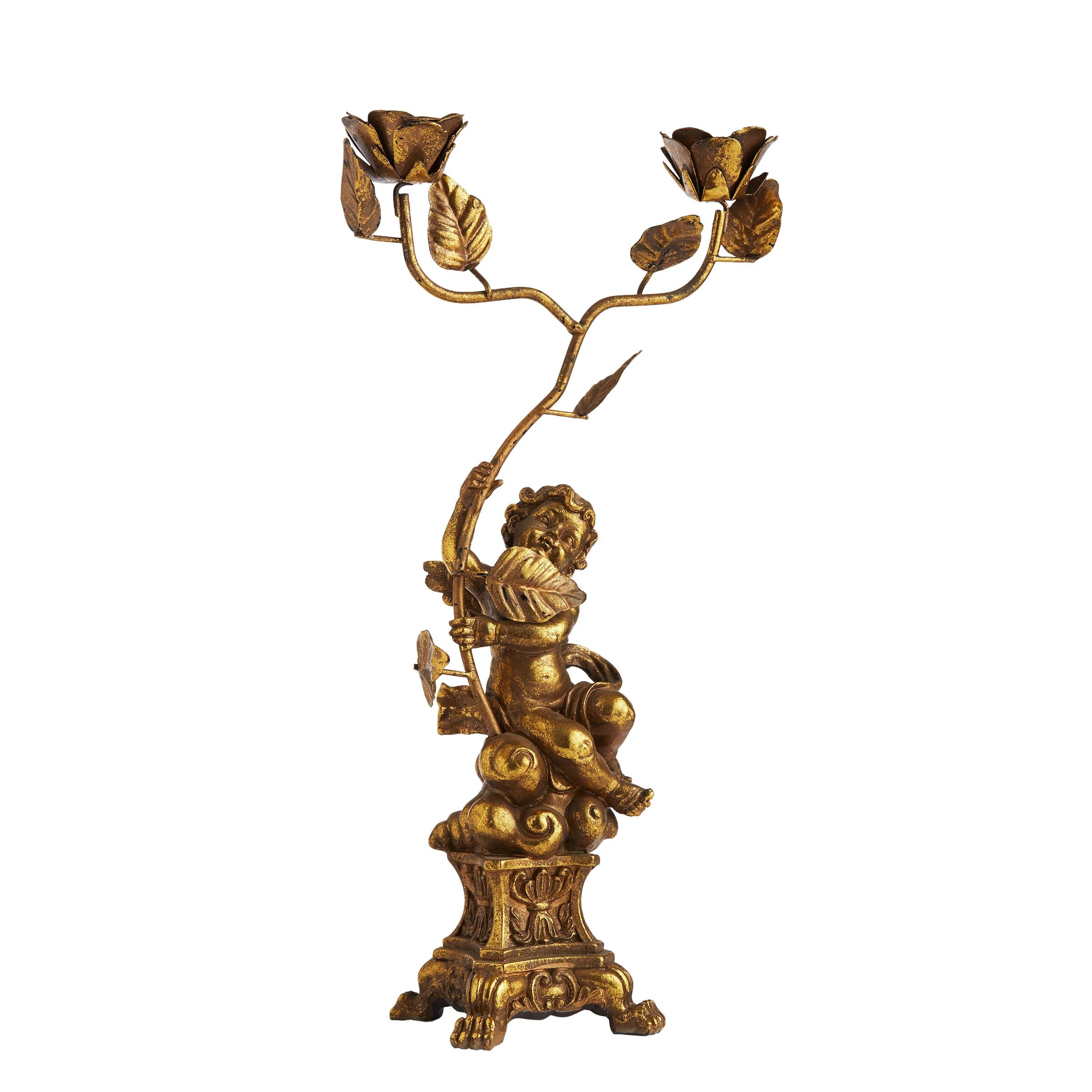 Gold Angel Candlestick Holder for Hire - 059