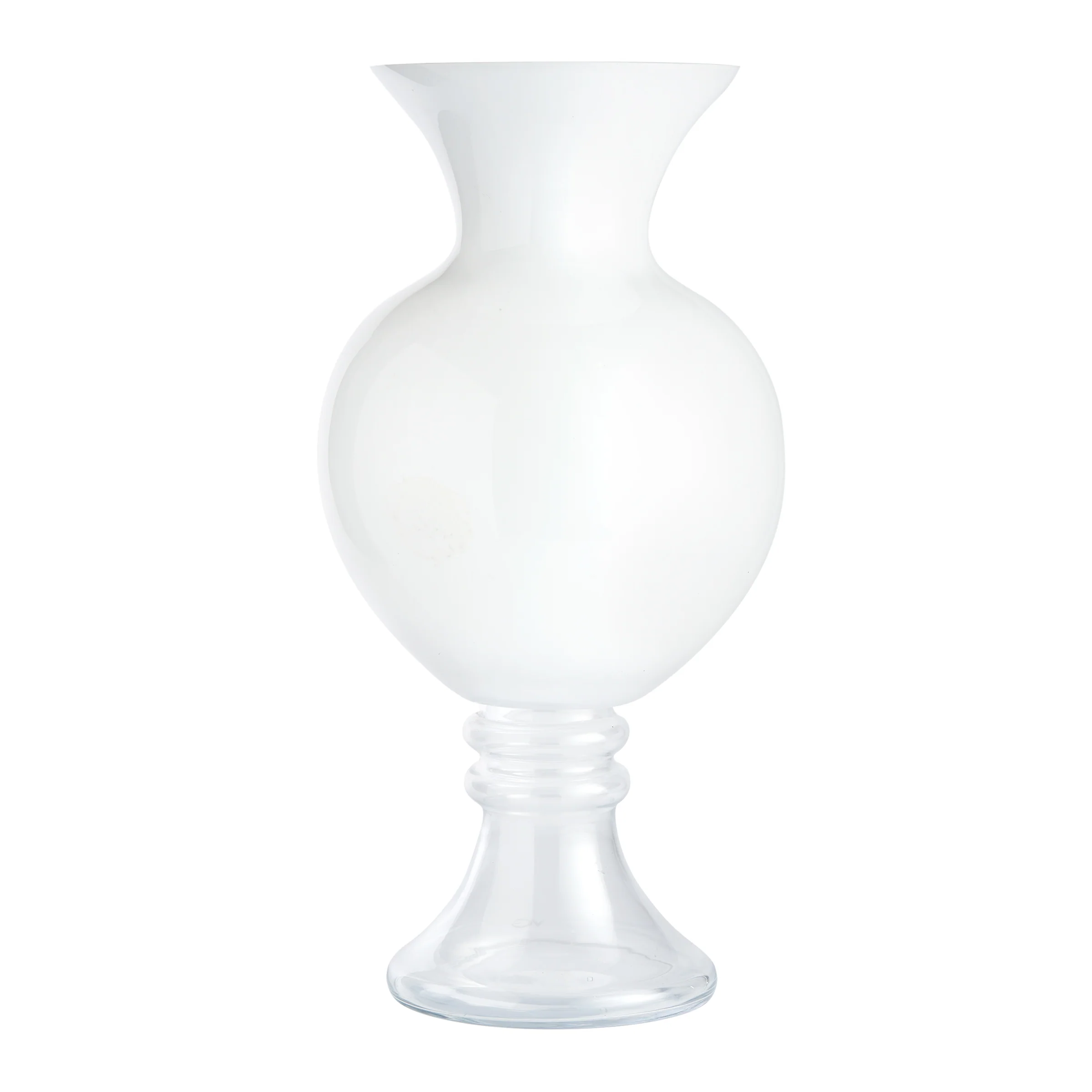 Large White Bulb Glass Vase for Hire - 011