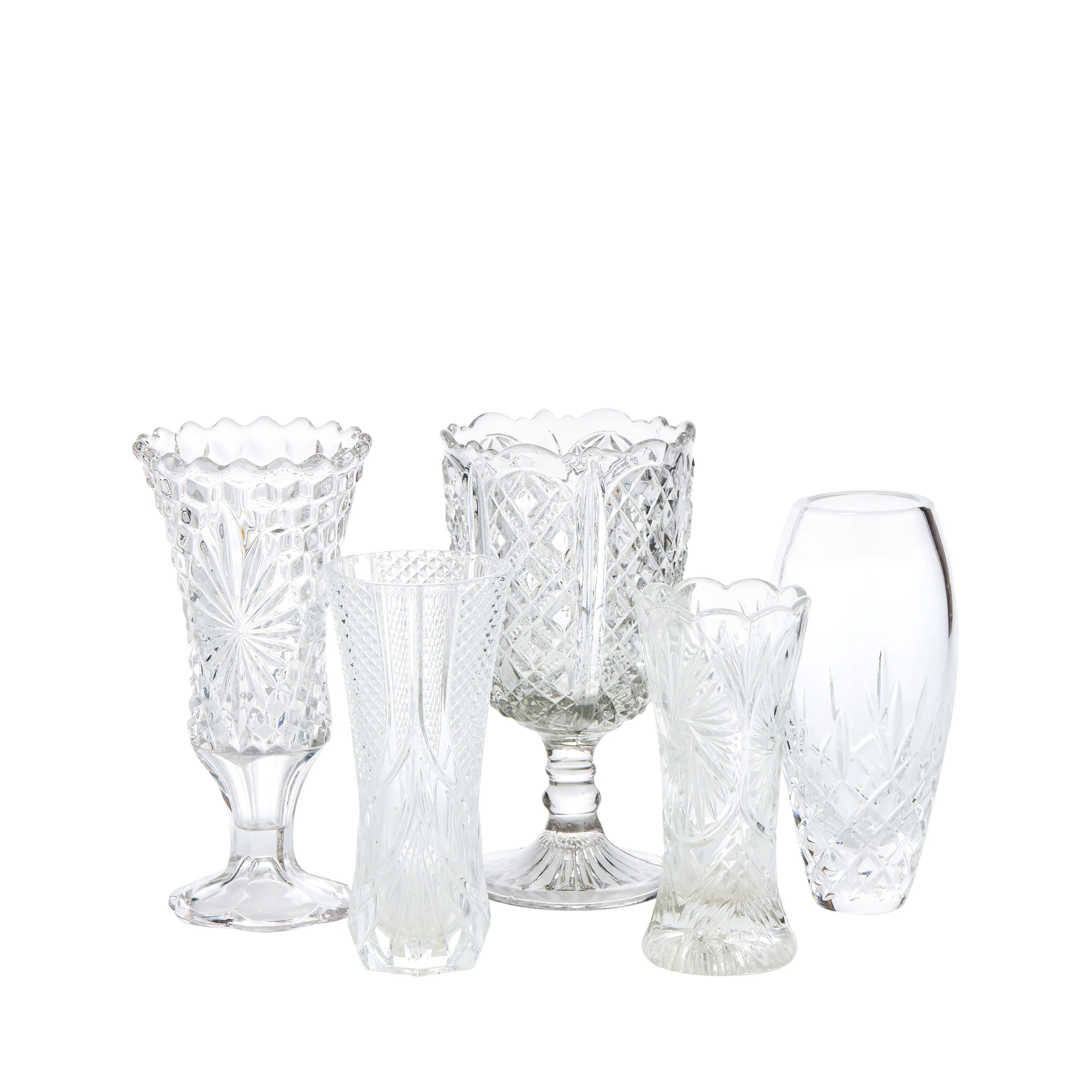 Mixed Small Crystal Vases for Hire - 069