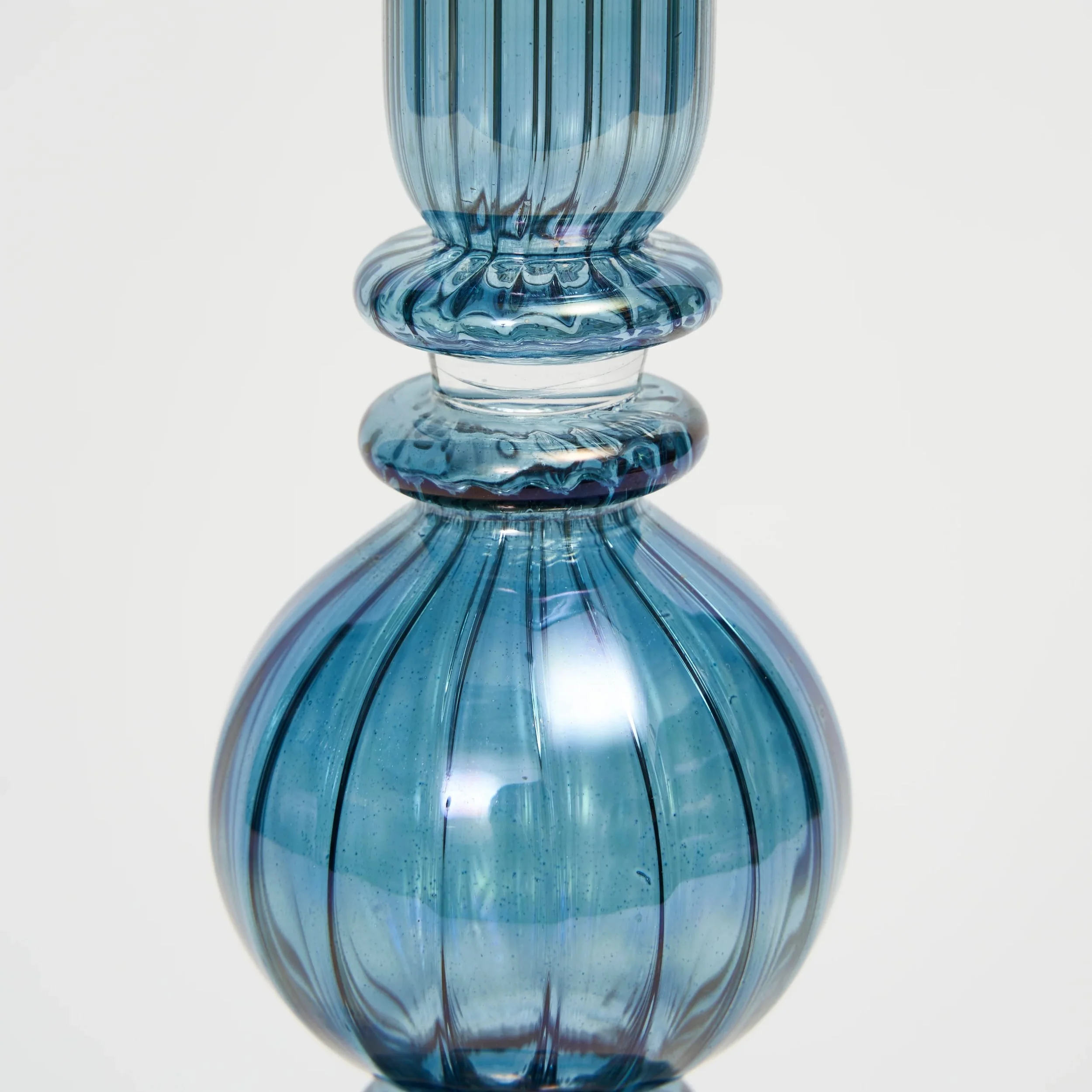 Issy Granger Ombo Blue Glass Candlestick - Image 2