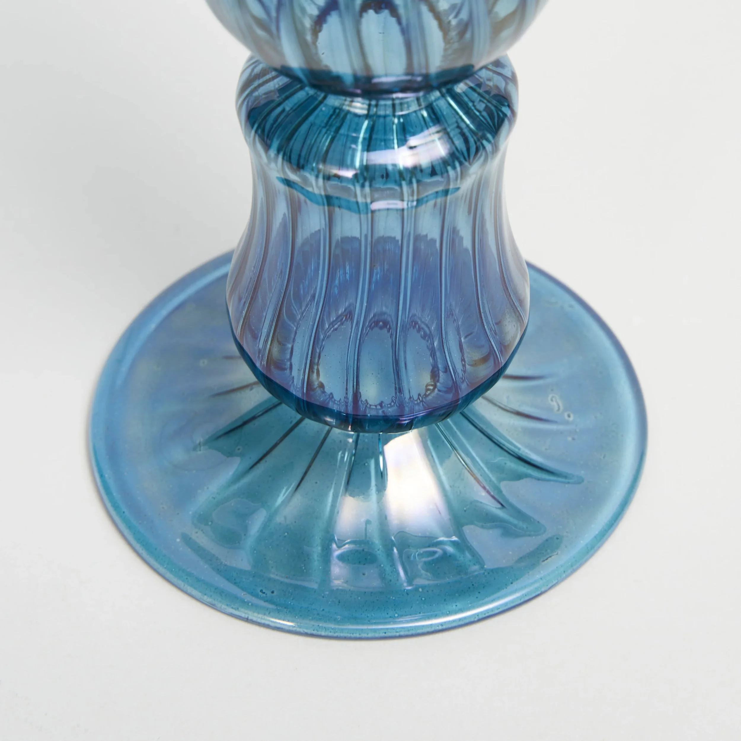 Issy Granger Ombo Blue Glass Candlestick - Image 3