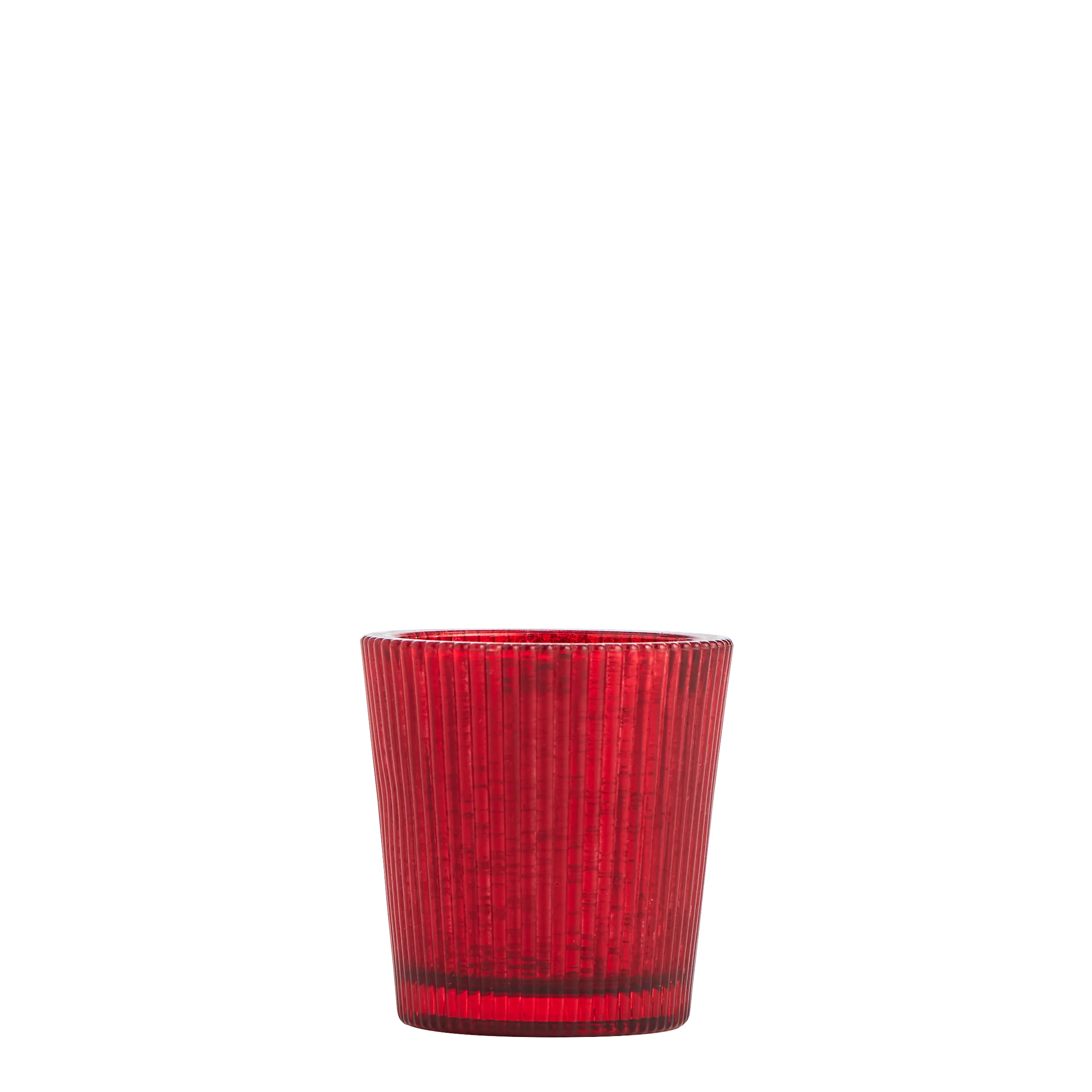 Red Ribbed Glass Tealight for Hire - 279
