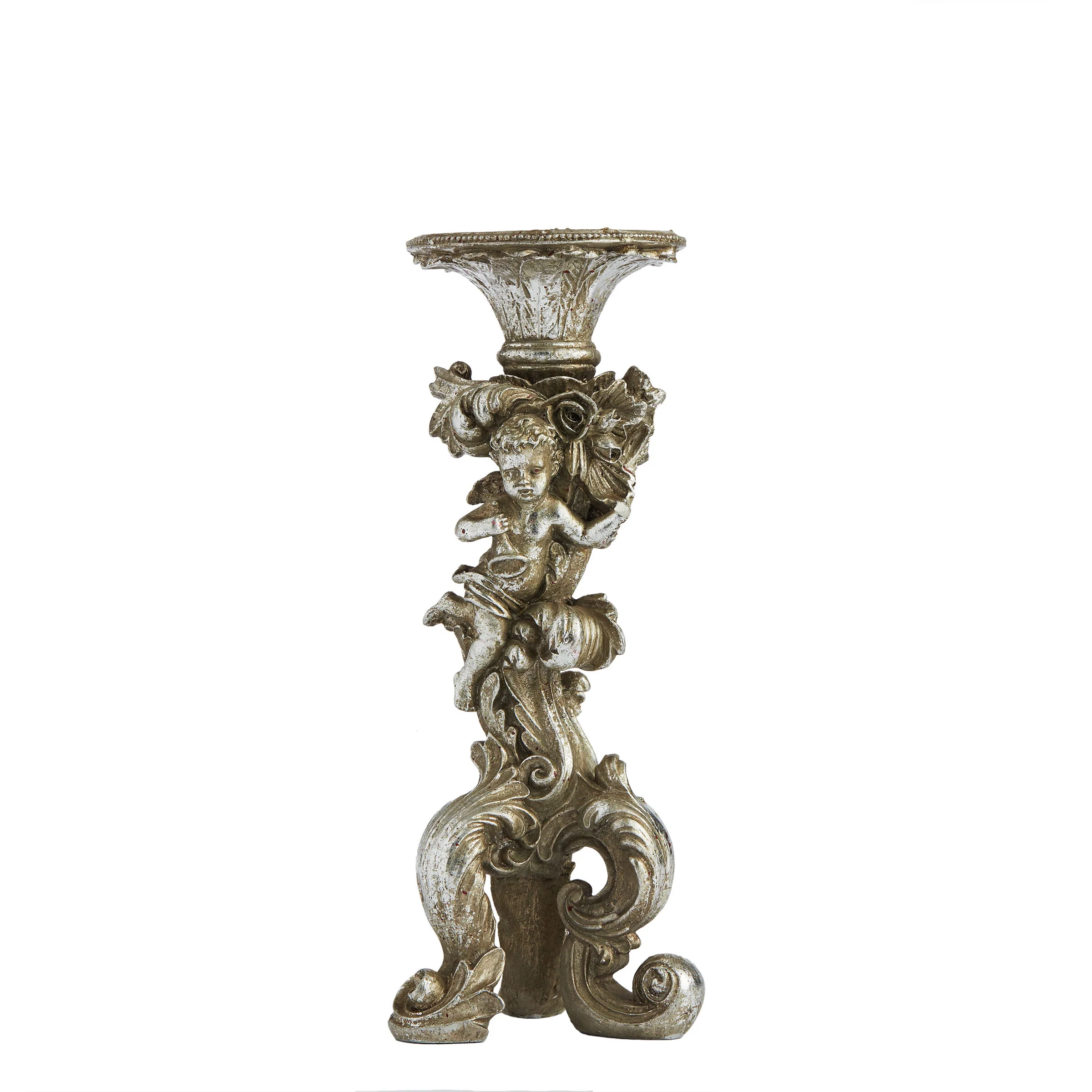 Silver Angel Candlestick Holder for Hire - 058