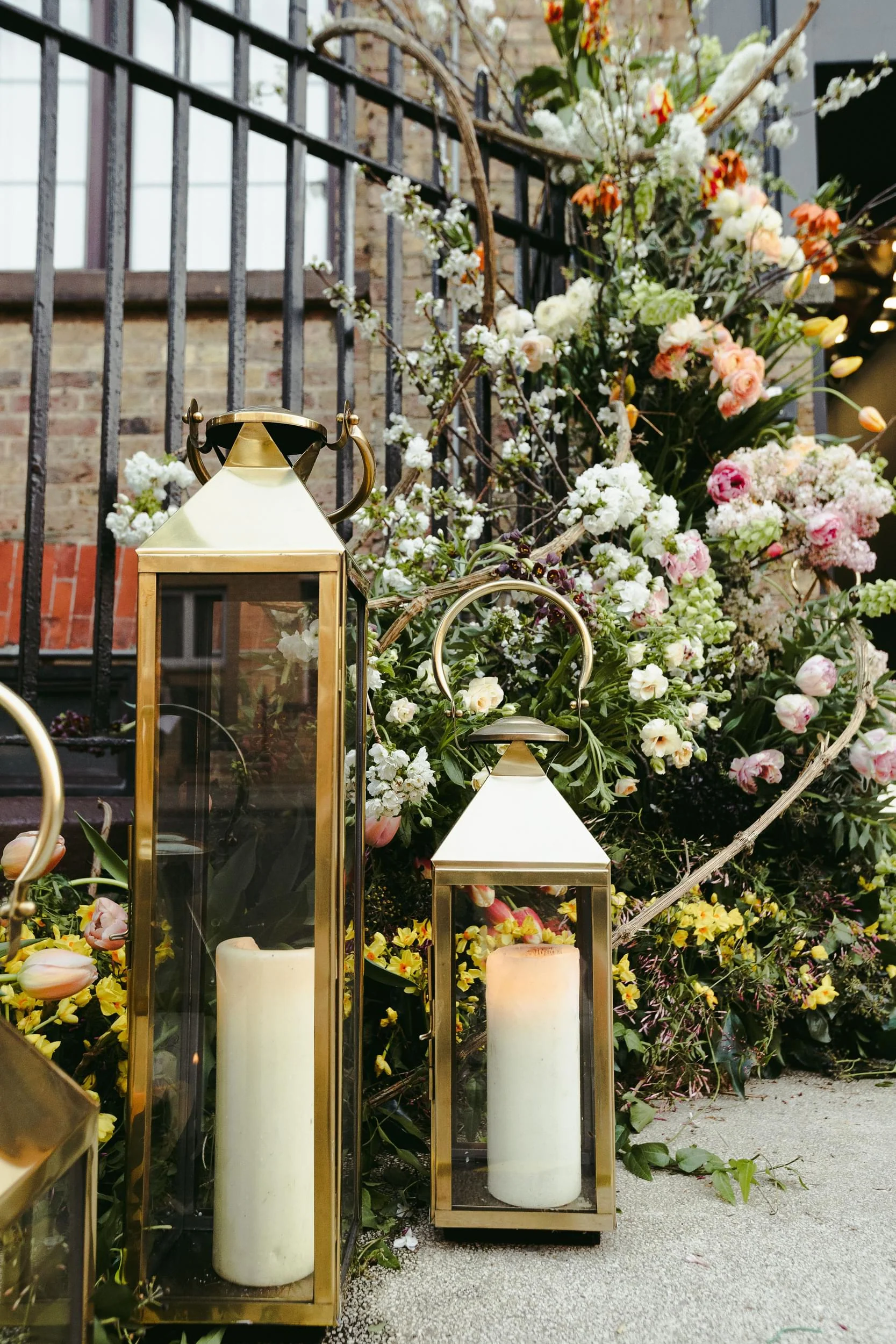 Traditional Medium Gold Lantern for Hire - 094 - Image 2