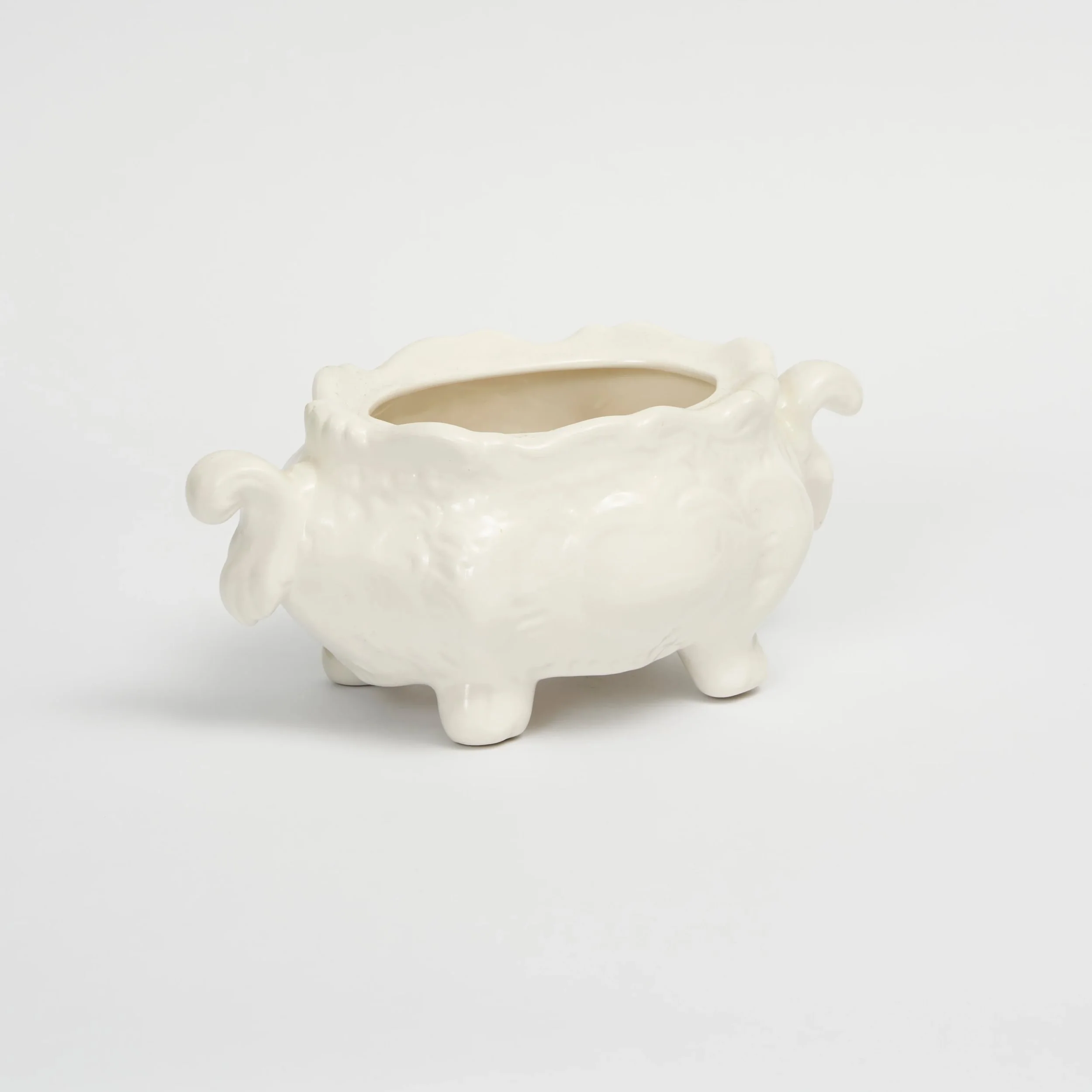 White Patterned Boat Bowl - Image 2